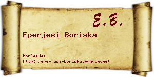 Eperjesi Boriska névjegykártya